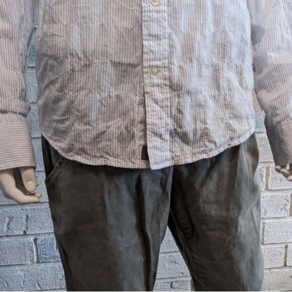 Banana Republic button down shirt lightweight cotton blue white pin stripe sz S - Picture 6 of 10